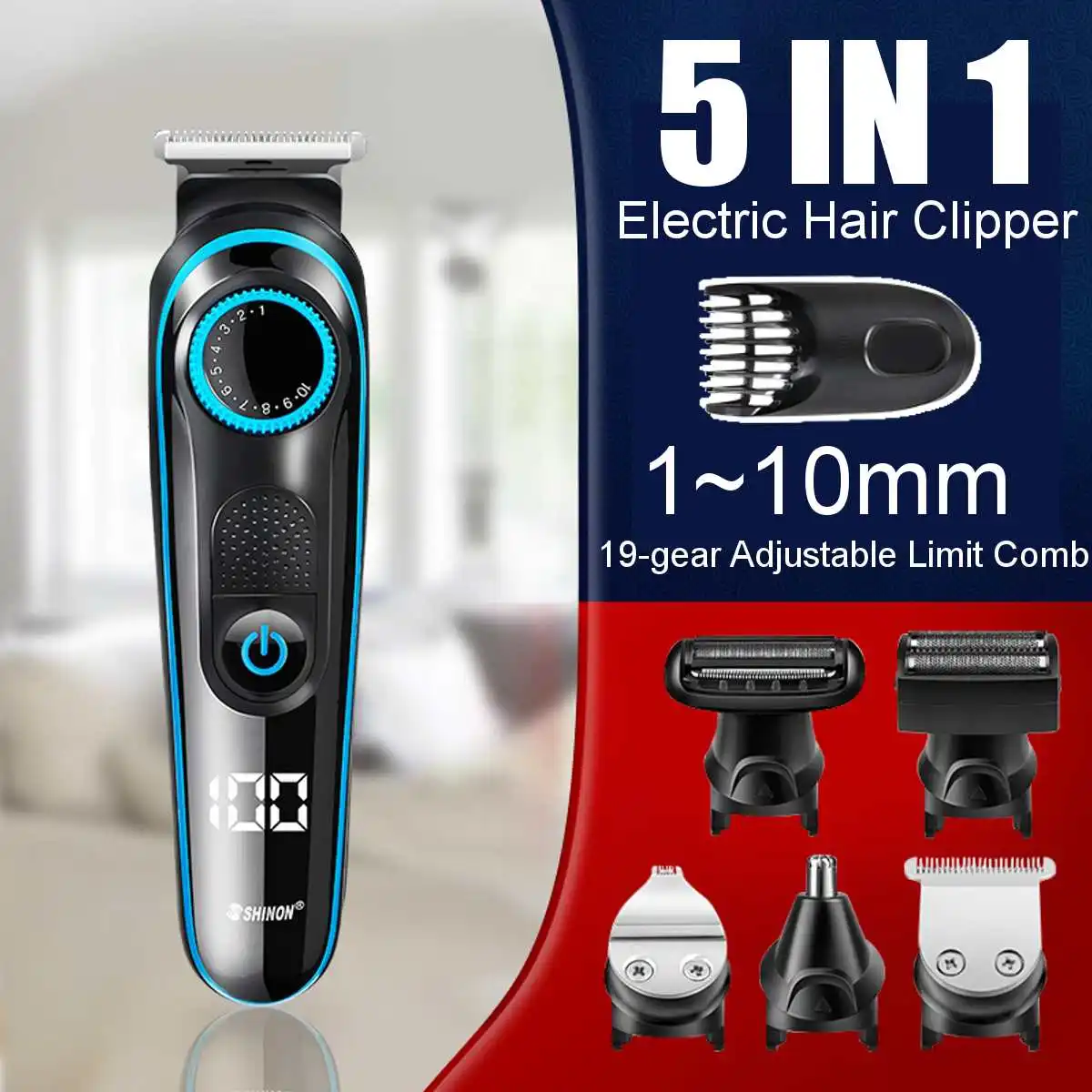 Профессиональный цифровой триммер для волос перезаряжаемая электрическая