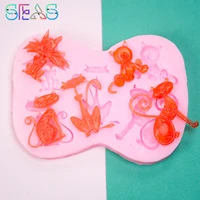cute cat silicone molds diy cake decorating tools cupcake topper fondant mold candy polymer clay chocolate gumpaste moulds