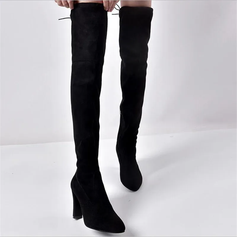 

Size 34-43 2020New Shoes Women Boots Black Over the Knee Boots Sexy Female Autumn Winter lady Thigh High Boots 20