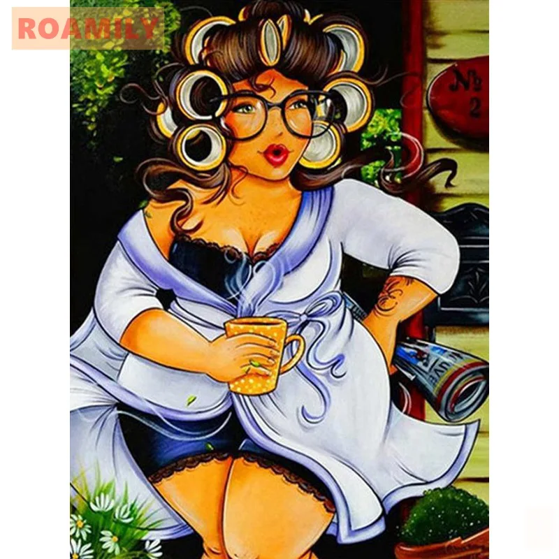 Вышивка крестиком сделай сам картина из страз толстые женщины Женская эмблема