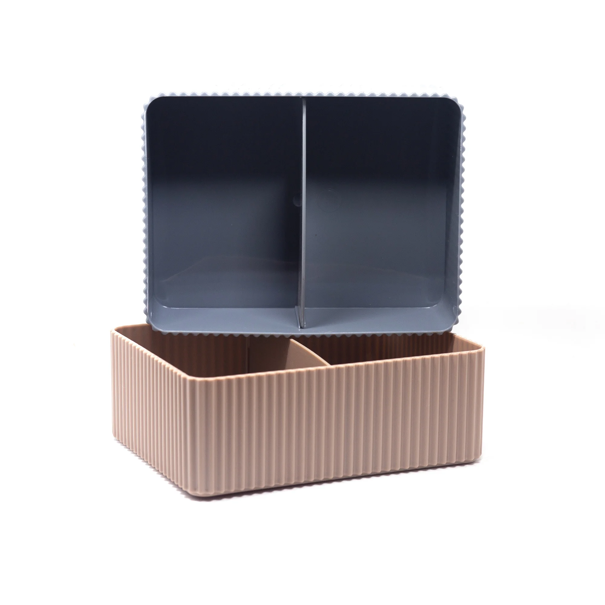 

2 Grid Makeup Storage Box Plastic Home Office Bathroom Storage Box Desktop Sundries Organizer Case Cosmetic Closet Bin Holder