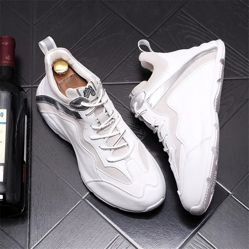 

New High Quality Leather Autumn Men Casual Shoes Designer Sneakers High Tops Trainers Men Casual Shoes Zapatillas Hombre