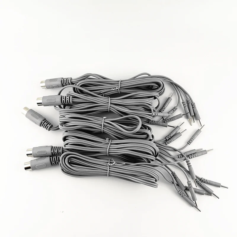 5 stücke EMS Elektrode Ersetzen 4-weg Draht 180cm Männlichen Anschlüsse Zehn Kabel für EMS Electro Muskel Stimulation körper Abnehmen Maschine