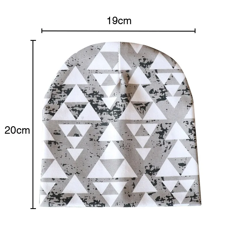 Детская хлопковая шапка с мультяшным принтом для новорожденных на осень и зиму
