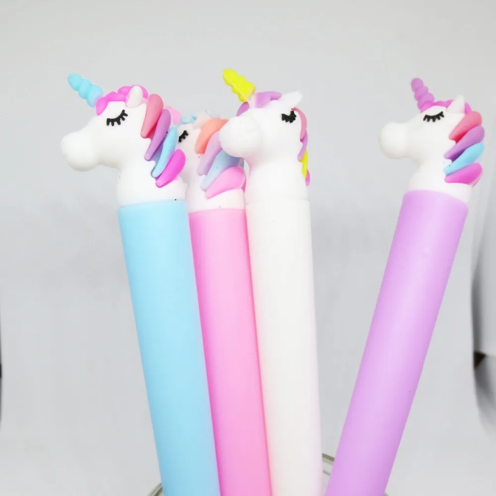 1 шт Kawaii Magic Unicorn 0 5 Черная гелевая ручка креативная детская синяя для офиса школы