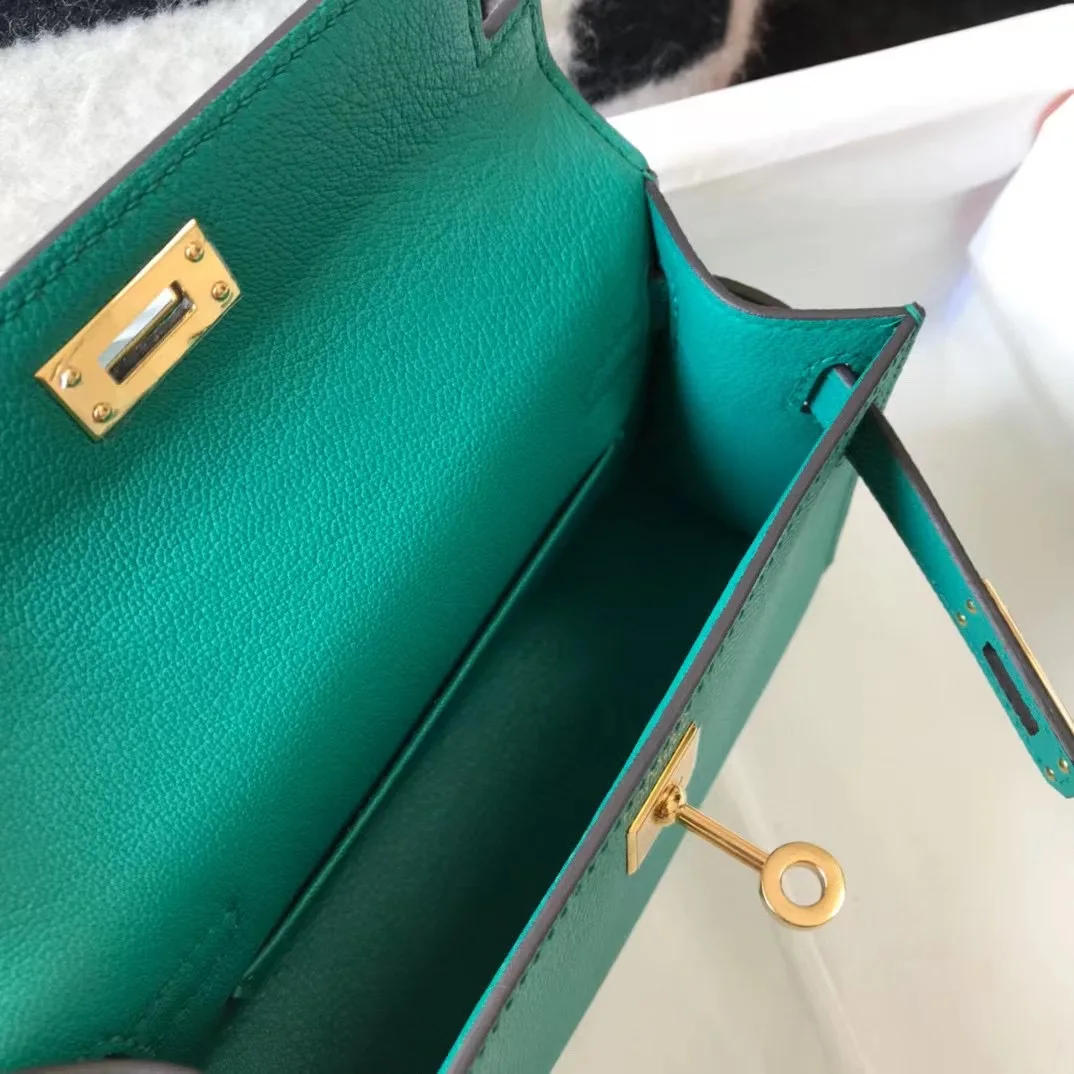 

Andonaimi H Mini Kelly Handbag Fashion Handbag Original Packaging Epron Leather Steel Hardware Accessories Hand-stitched 19cm