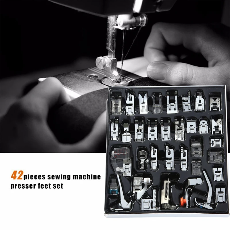 35Pcs Mini Sewing Machine Presser Foot Feet For Brother Singer Janome Braiding Blind Stitch Darning Set Accessories | Дом и сад