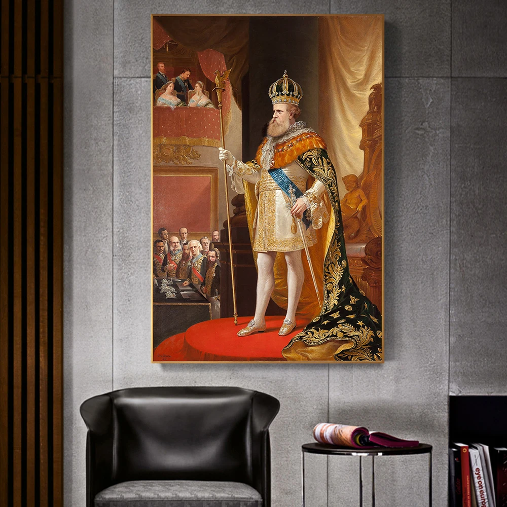 Изображение императора Питера II из Бразилии Картина на холсте плакат и принты