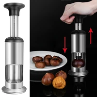 kitchen supplies quick pressing chestnut biscuit walnut tongs bottle opener stainless steel kitchen tool
