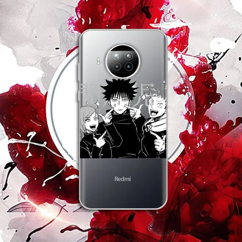 

Japanese Anime Jujutsu Kaisen Phone Case Transparent for Xiaomi mi Redmi note 10t 8 9 pro lite 11 Samsung S 8 9 10 20 plus ultra