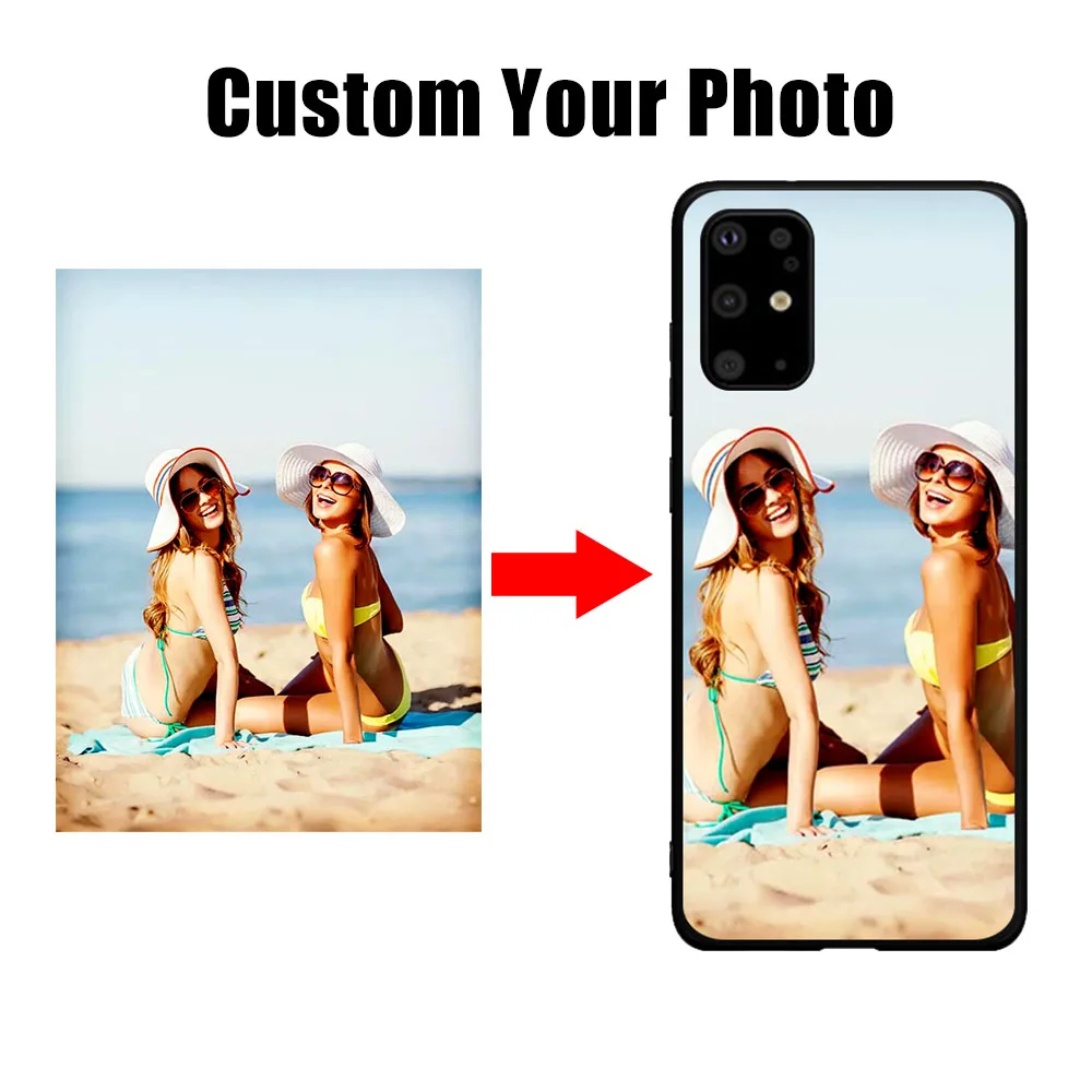 Модный чехол для телефона с фото на заказ сделай сам черный из ТПУ Samsung S21 S20 S8 S9 S10