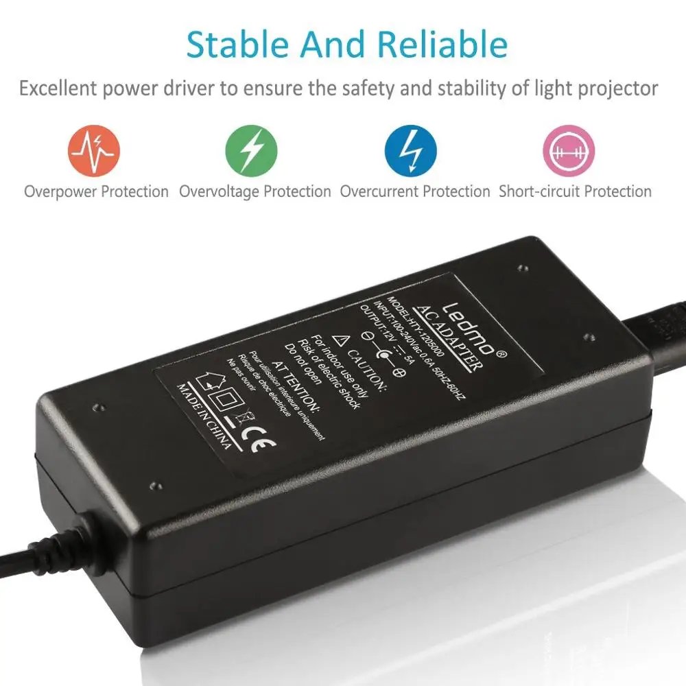 LED Power Adapter - DC 5V 12V 24V Lighting Transformer - AC 110V/220V to DC Switching Power Supply - 5.5mm*2.1~2.5mm Male Connector image 3