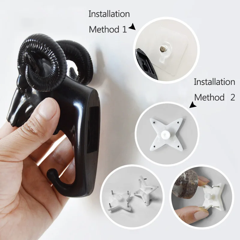 

Creative American Hanging Hook Holder Hanger Keys Wall Home Strong Seamless Sticking Hook Decorative Hook Creative Animal Hooks