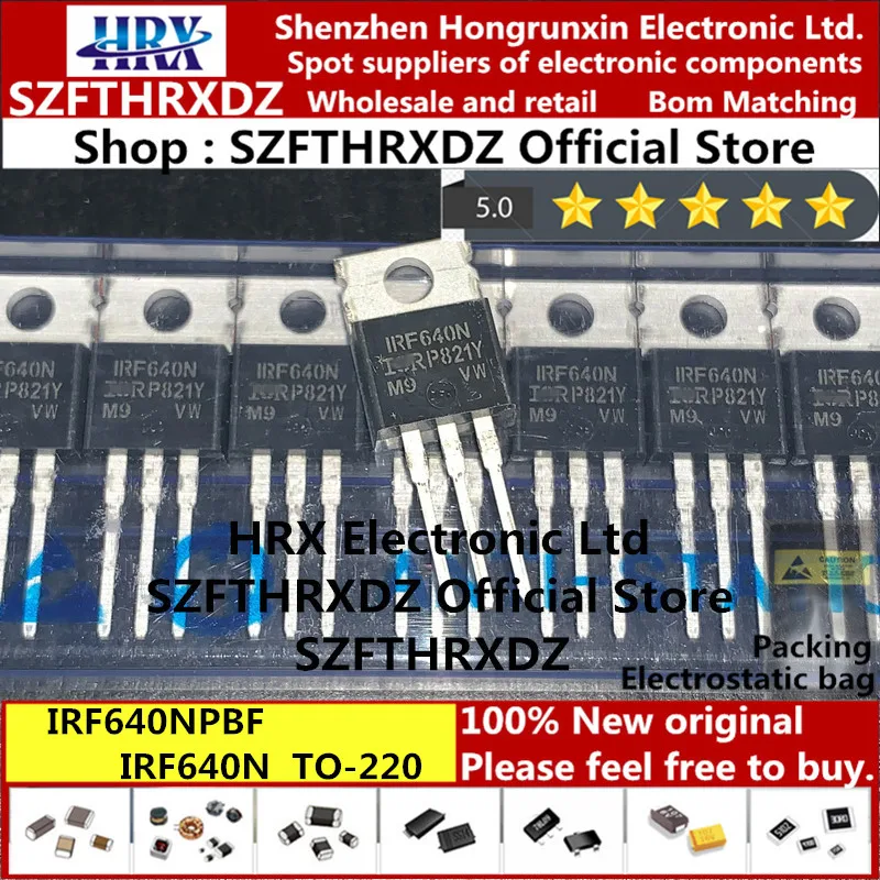 100% Новый оригинальный IRF640NPBF TO220 IRF640N TO 220 MOSFET 200V 18A 150mOhm 50 шт./трубка (10 шт.)|Индукторы|