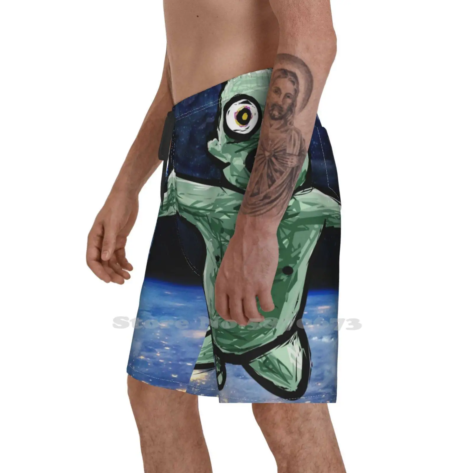 Мужские летние шорты пляжные музыкальные Alien Et Water Money | Мужская одежда