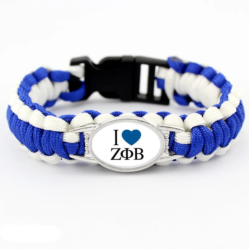 ZETA PHI BETA Sorority ювелирные изделия I Love ZPB очаровательные браслеты из Паракорда для