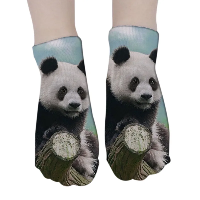 Новые модные носки с объемным принтом панды для женщин и детей забавные