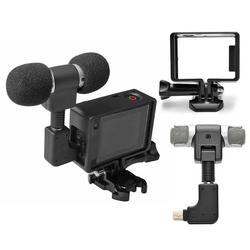 Внешний мини стерео микрофон 3,5 мм микрофон для Go Pro Hero 3/3+/4 Спортивная камера чувствительность-38 dbv уровень шума 34 дБ SPL