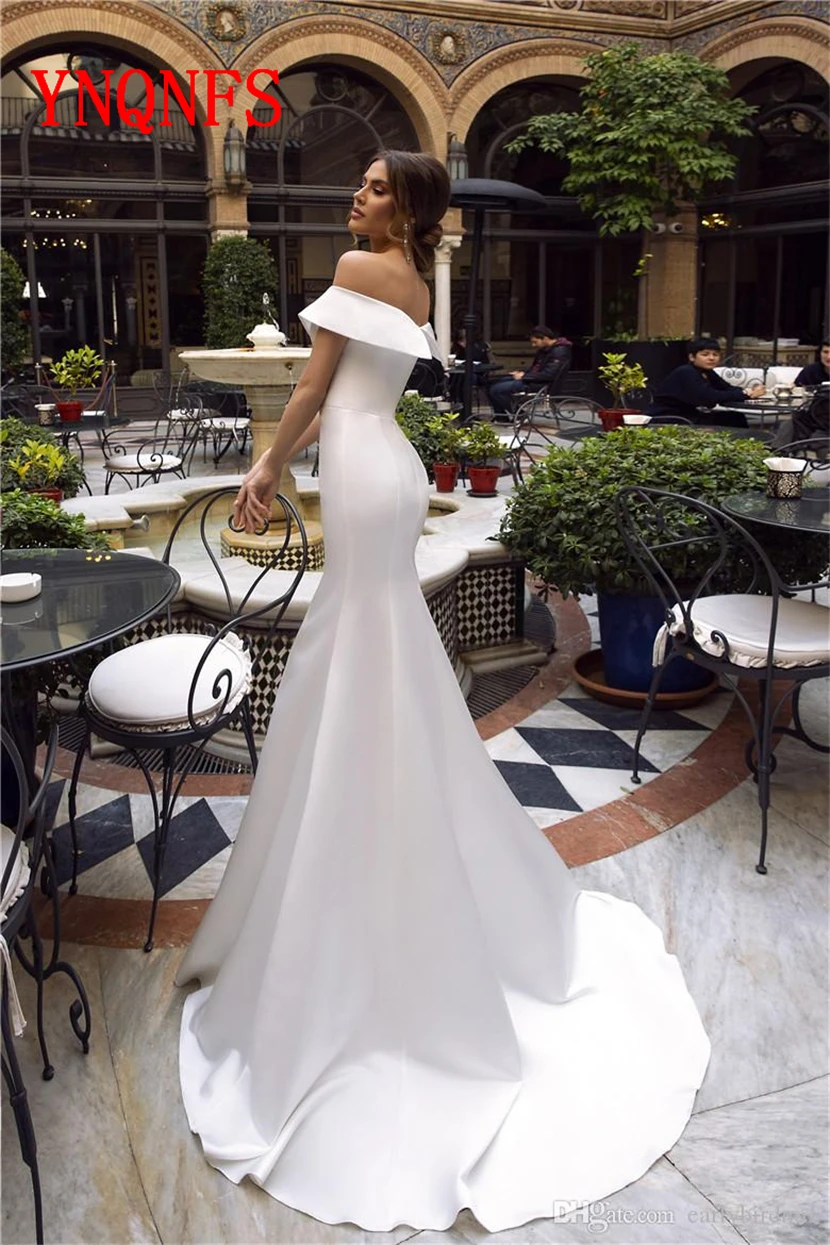 YNQNFS BD26 vestidos de gala шик v-образный вырез простые белые платья для подружек невесты длинные платья для выпускного вечера vestidos de gala