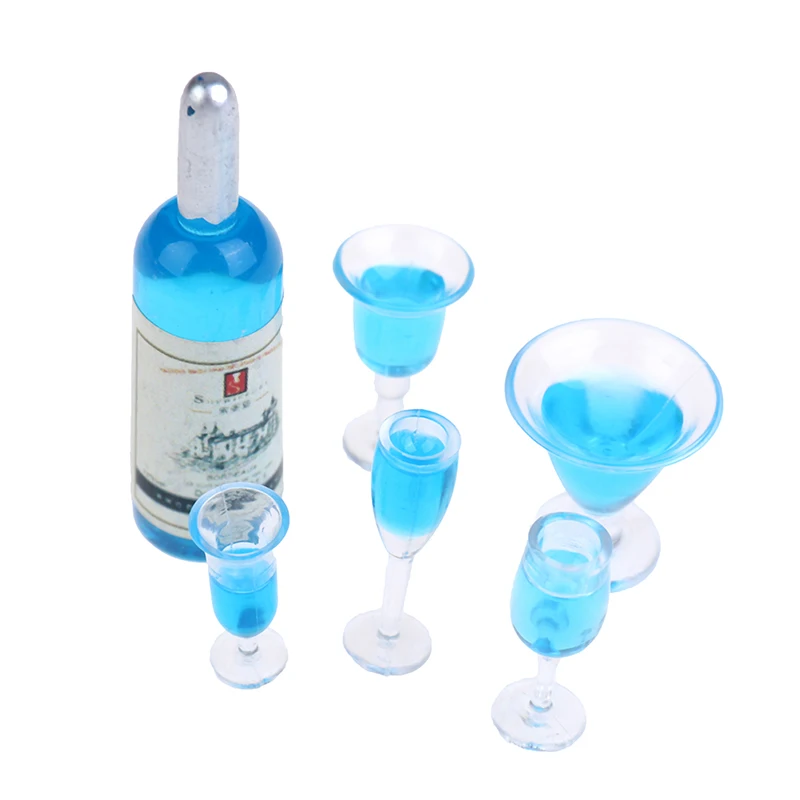 

Миниатюрные бутылки для коктейлей и вина для кукольного домика, 6 шт., разные стили, 1/12