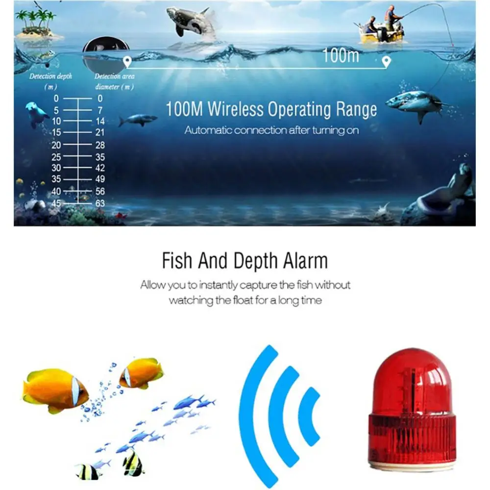 Lake Sea Fishing Smart Portable Fish Finder Depth Alarm Wireless Sonar Sensor Fishing lure Sounder Fishing Finder Lake Fishing 2