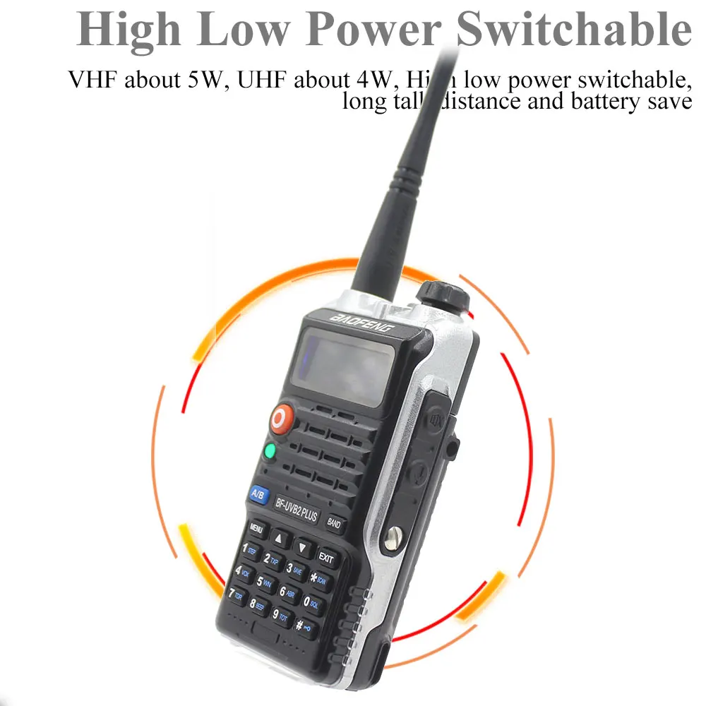 Baofeng UV-B2Plus Walkie Talkie 8W Dual Band 136-174MHz 400-520mhz 4800mah Two Way Radio Ham Radio Amateur Radio Transceiver