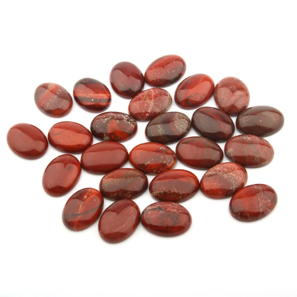 

Natural Red Stone Cabochon Beads Flat Back Oval shape No Hole Loose Beads For jewelry making DIY Ring Necklace accessories