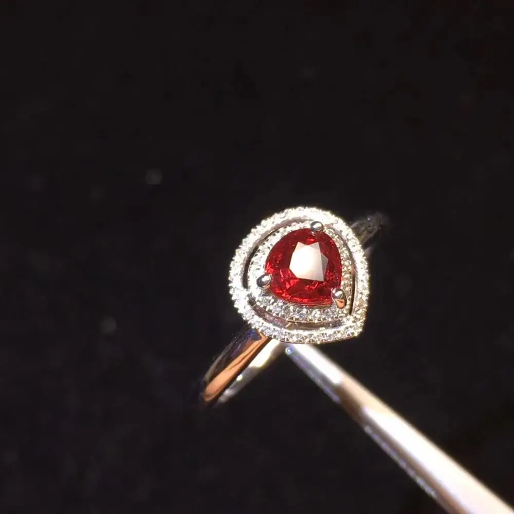 Кольцо с рубином из чистого 18-каратного золота ювелирные изделия настоящего