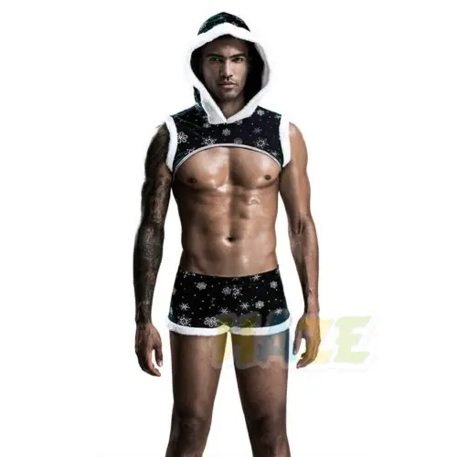 

en’s Sexy Nightclub Bodysuit Hooded Underwear Panties Thong Christmas Briefs