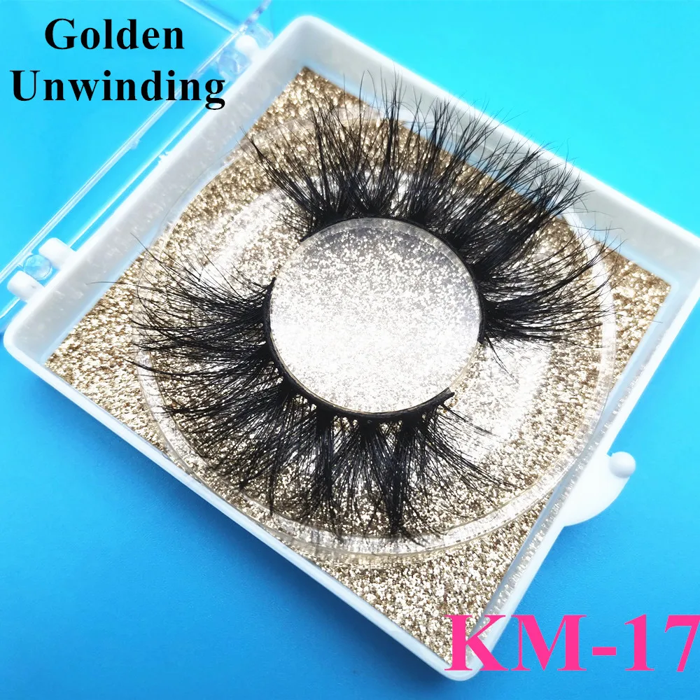 Золотые размоточные ресницы Драматические Длинные 5d норковые 25 ММЛ qingdao house of Lashes