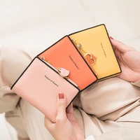 womens pu leather short coin wallet money bag letter heart pendant zipper hasp credit card holders lovely student purse clutch
