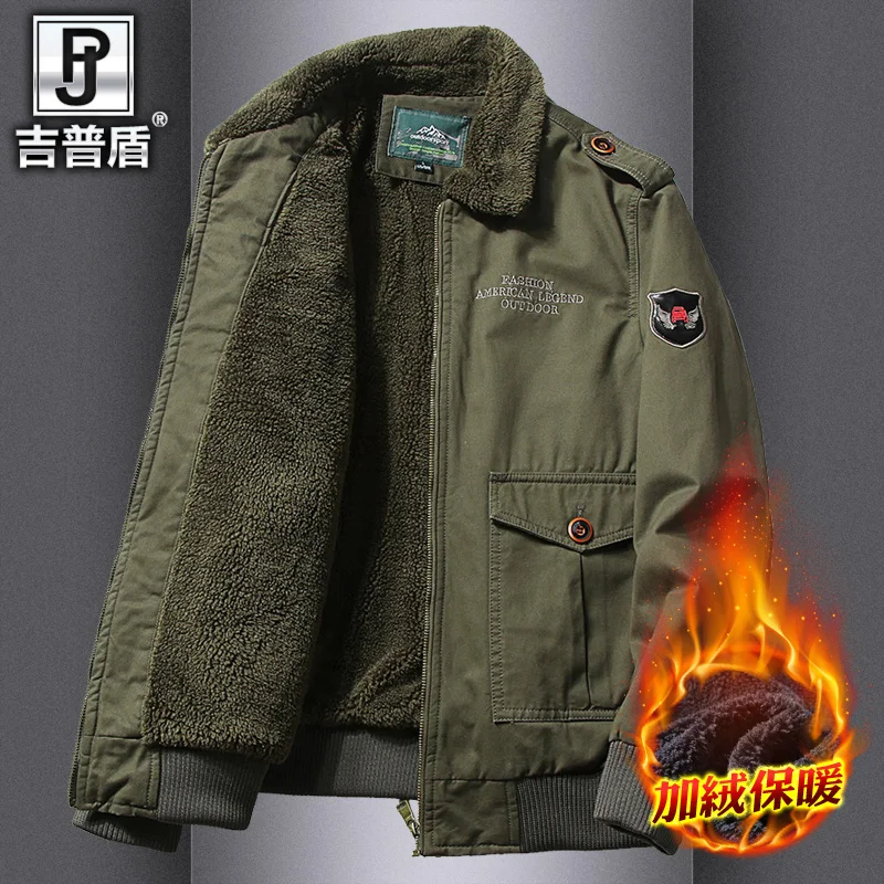 Зимняя Толстая мужская куртка пилот большого размера Теплая бомбер Chaqueta