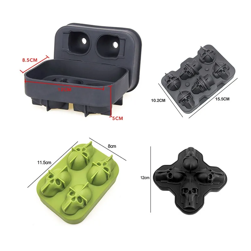 

3D Skull Silicone Mold Ice Cube Maker Chocolate Mould Tray Ice Cream DIY Tool Whiskey Wine Cocktail Ice Cube