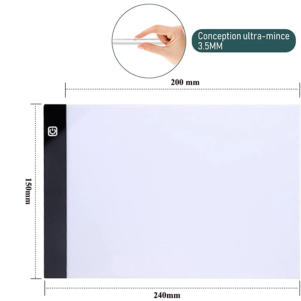 Полка для рисования супертонкая светодиодсветодиодный подсветка A5 USB 3 уровня