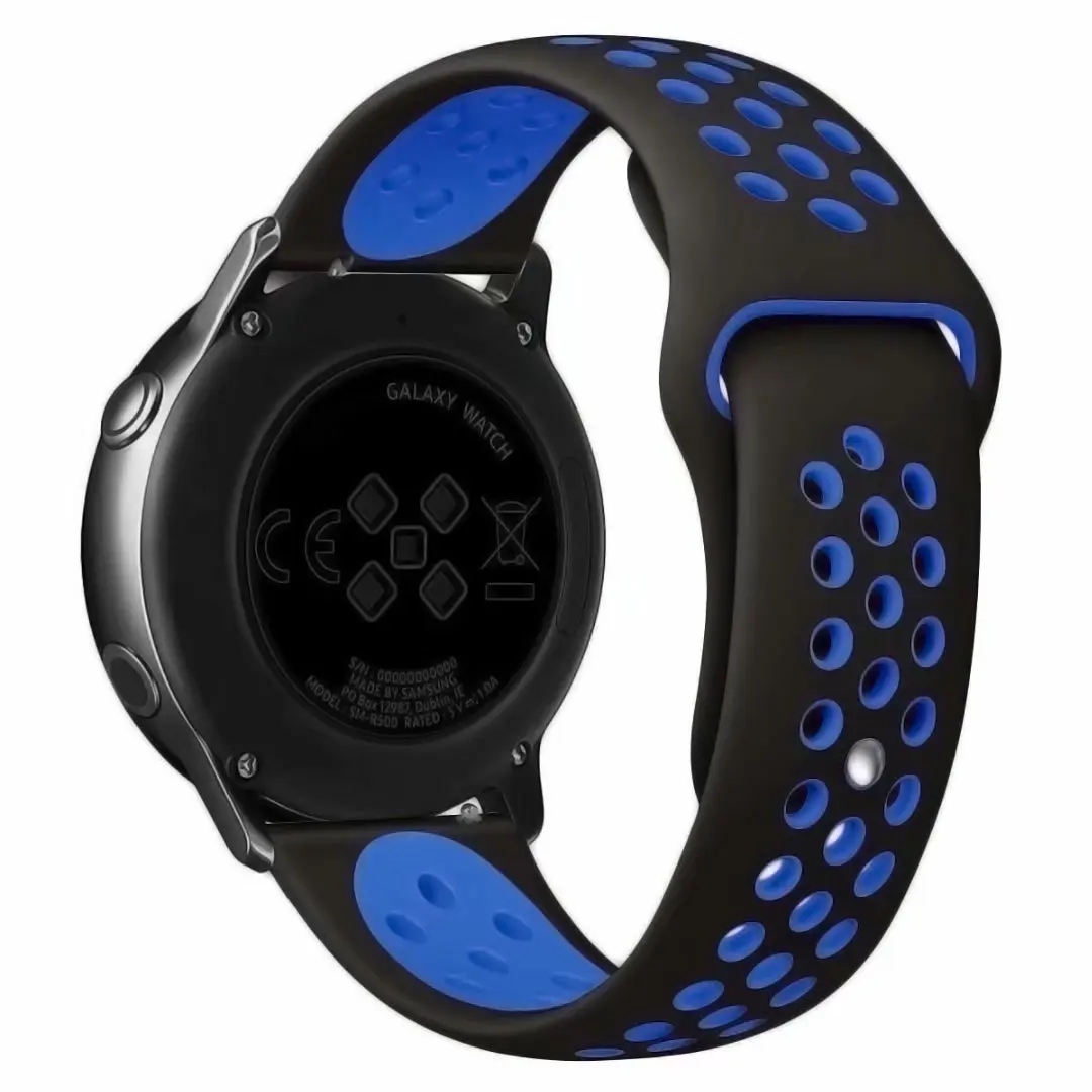 black blue 22/20 мм Huami Amazfit band для samsung Шестерни спортивные S2 S3 Galaxy часы активное 2 42 мм 46 мм силиконовый ремешок для часов для Pebble Time huawei gt - Цвет ремешка: black blue