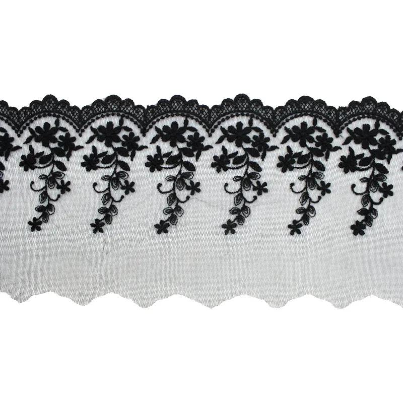 Водорастворимая кружевная вышивка белого и черного цвета мягкие украшения для