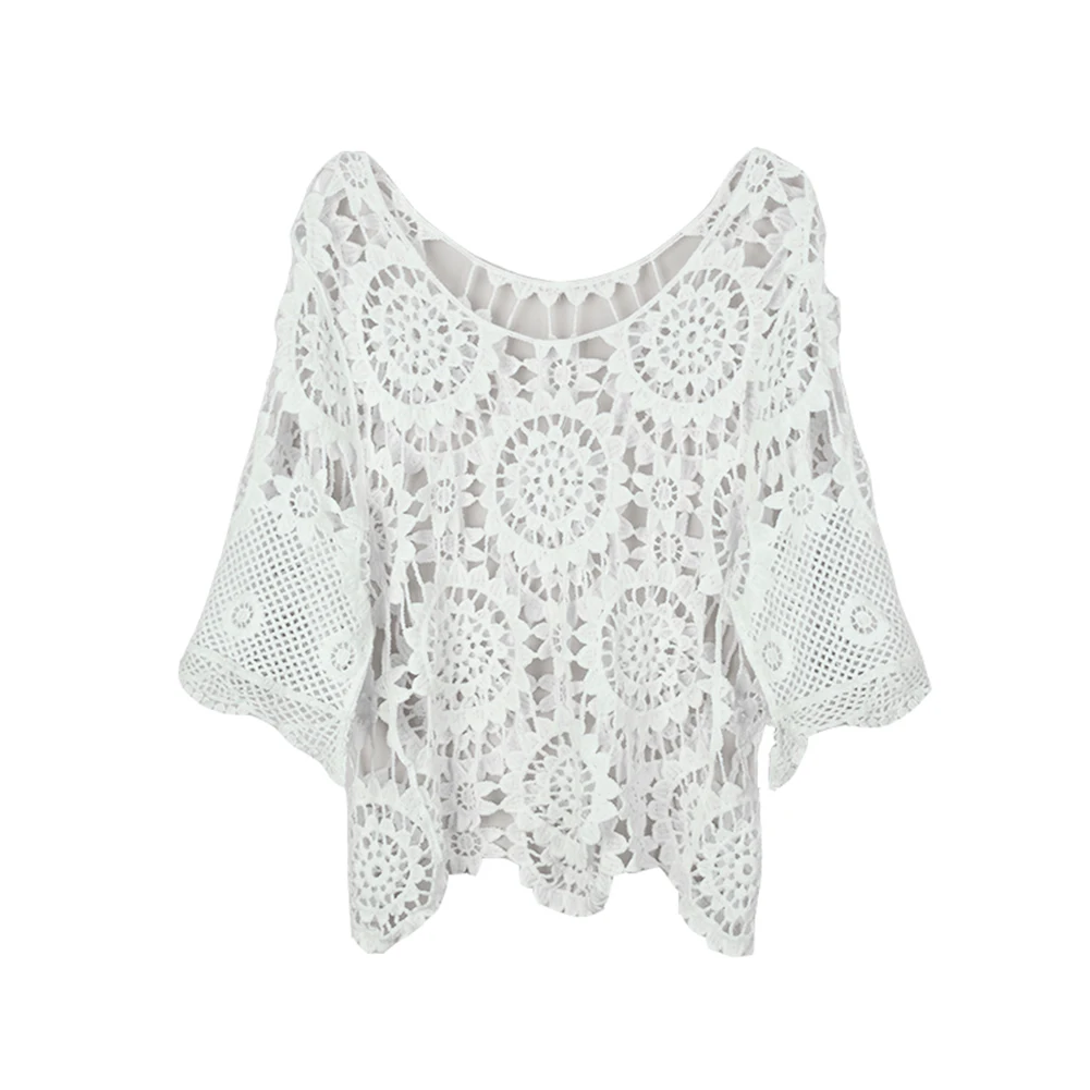 

Bikini Cover Up Lace Hollow Crochet Swimsuit Beach Dress Women Summer Ladies Cover-Ups Bathing Suit Beach Wear Tunic Wear
