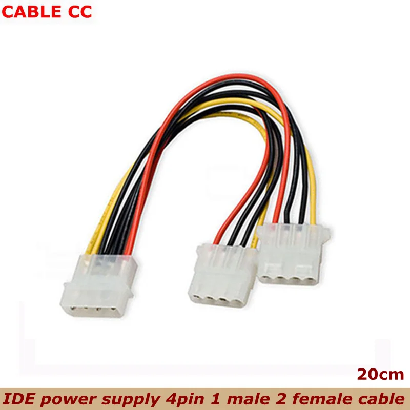 Лучшая цена 4-контактный IDE чехол шнур питания HY1578 Molex штекер на 2-портовый