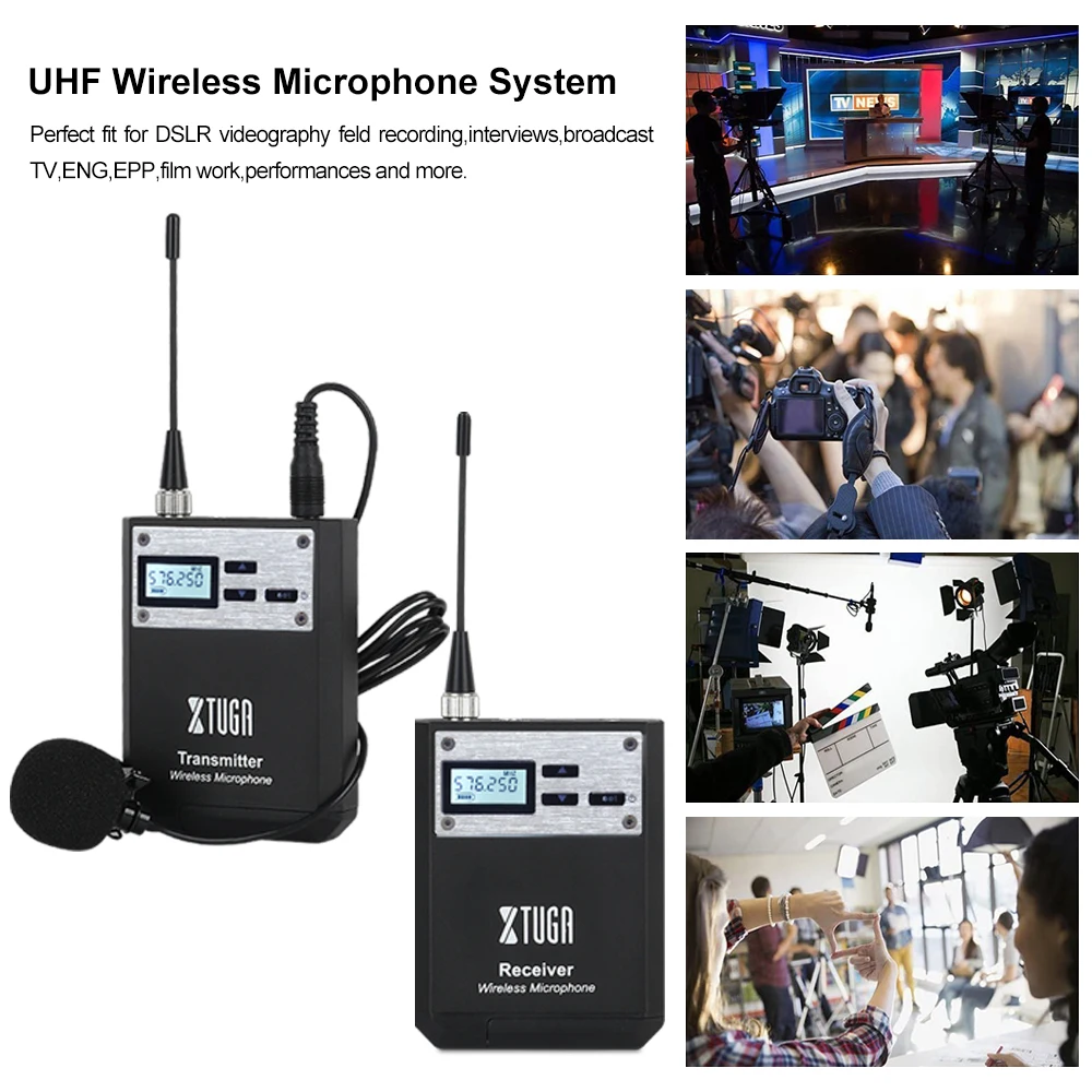 XTUGA интеллектуальная шумовая UHF Беспроводная петличная микрофонная система