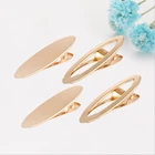 10 шт.лот, 61x18 мм, 60x11 мм, простая Золотая ажурнаяПлоская овальная шпилька для волос, зажим сделай сам, пустые аксессуары для волос