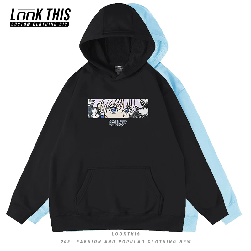 

Hunter x Hunter Hoodie Cartoon Hoodie Unisex Killua Zaoldyeck Street Loose Hooded Sweatshirt Harajuku Anime Manga Print Pullover