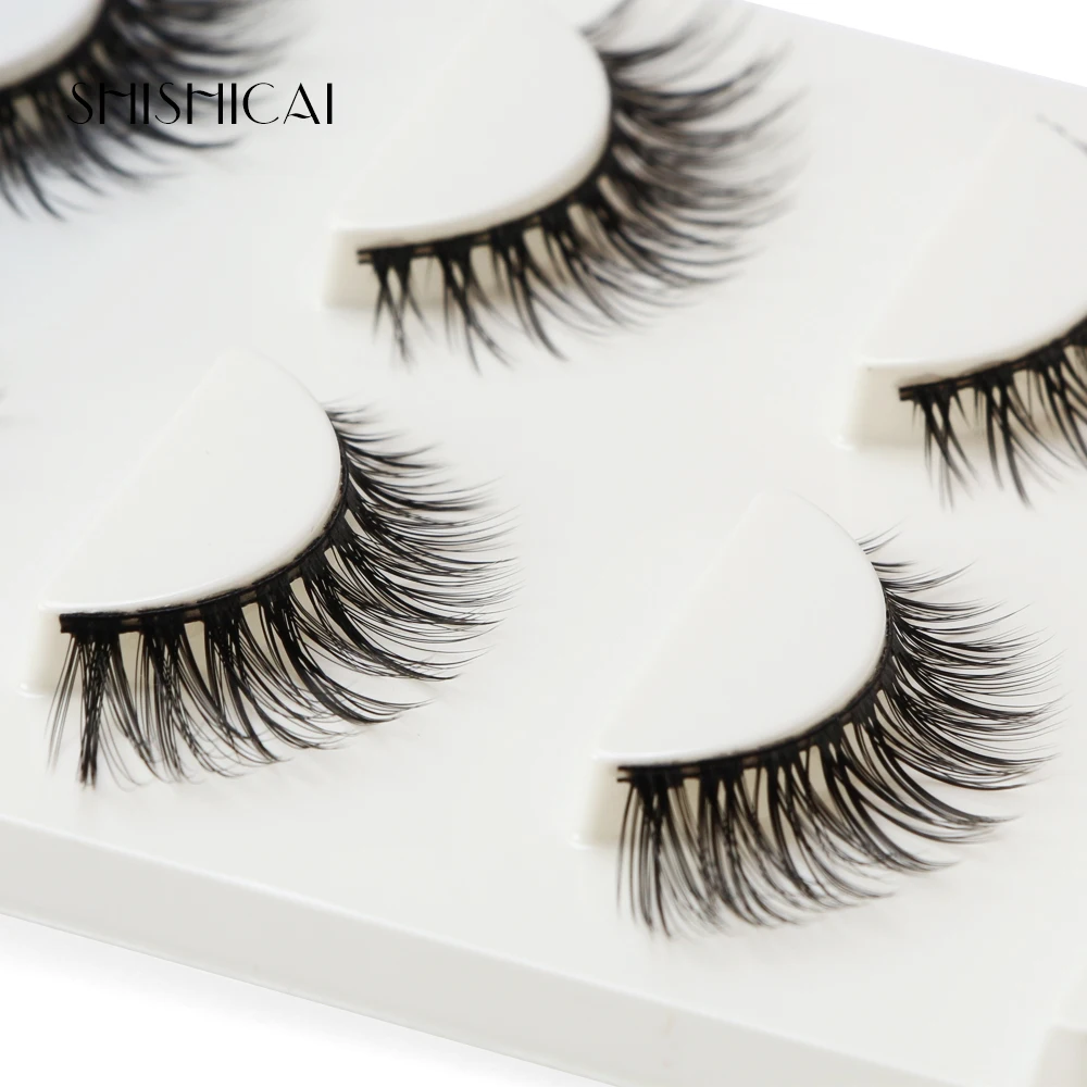 10 коробок/партия натуральные накладные ресницы Красота Макияж толстый крест