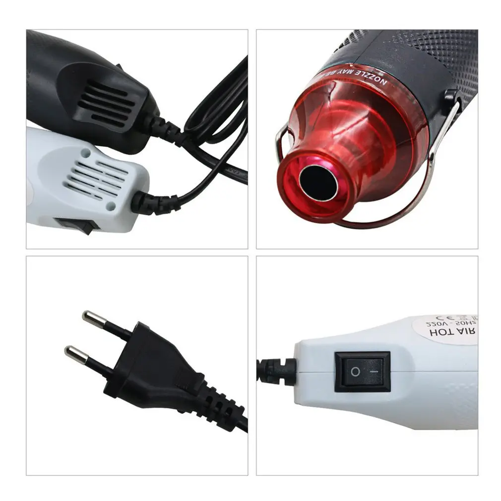 

220V 300W Mini Hot Air Blower Heat Gun Plug Industrial Electric Hot Air Gun Kit Professional Heatguns Shrink plastic Wrap Blower