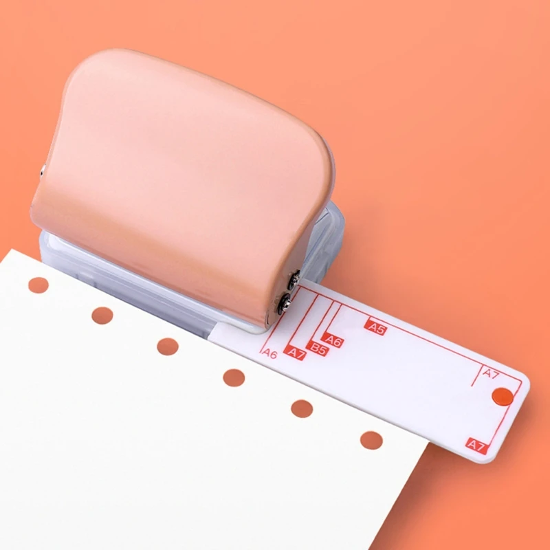 

J2FD Portable Hole Puncher w/ Positioning Ruler Confetti Box Hole Size 6mm Hole Distance 0.75in for Paper Chipboard