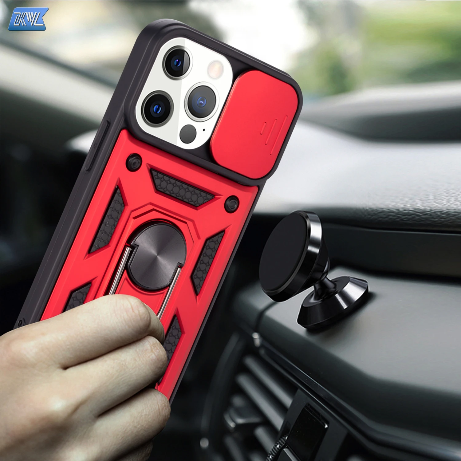 

Для Apple Iphone 11 12 13 promax, автомобильный Магнитный кольцевой держатель, защита объектива, армированный чехол для Iphone 7 8 X XR XSMAX, чехол