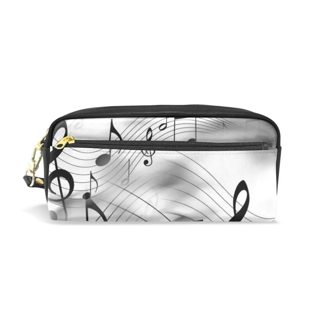 

ALAZA cute Zipper pencil case for girls school Music Notes pencil bag for Student Girl large capacity School Stationery Supplies
