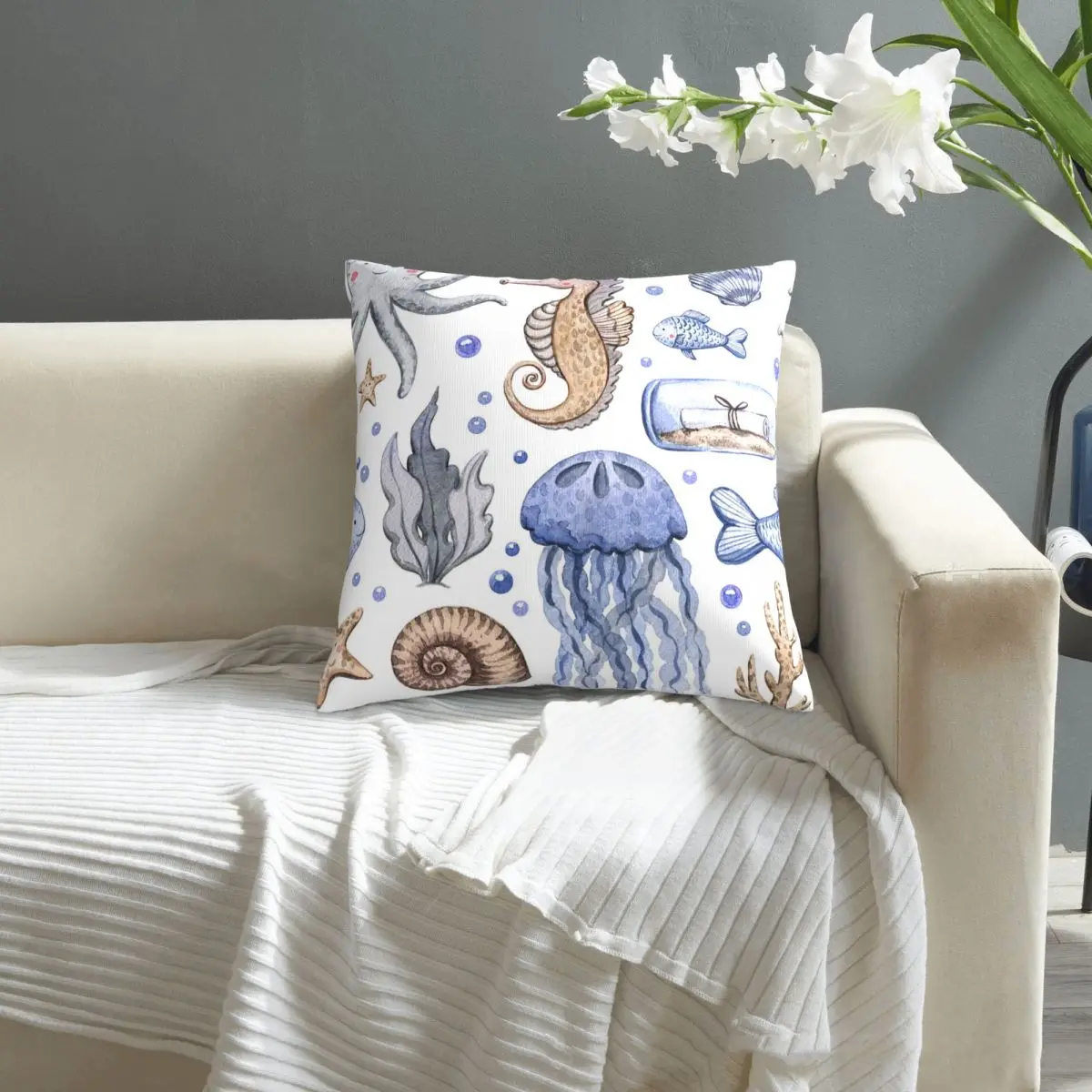 

Sea Animals Pattern pillowcase printed cushion cover sofa waist pillow pillow cover