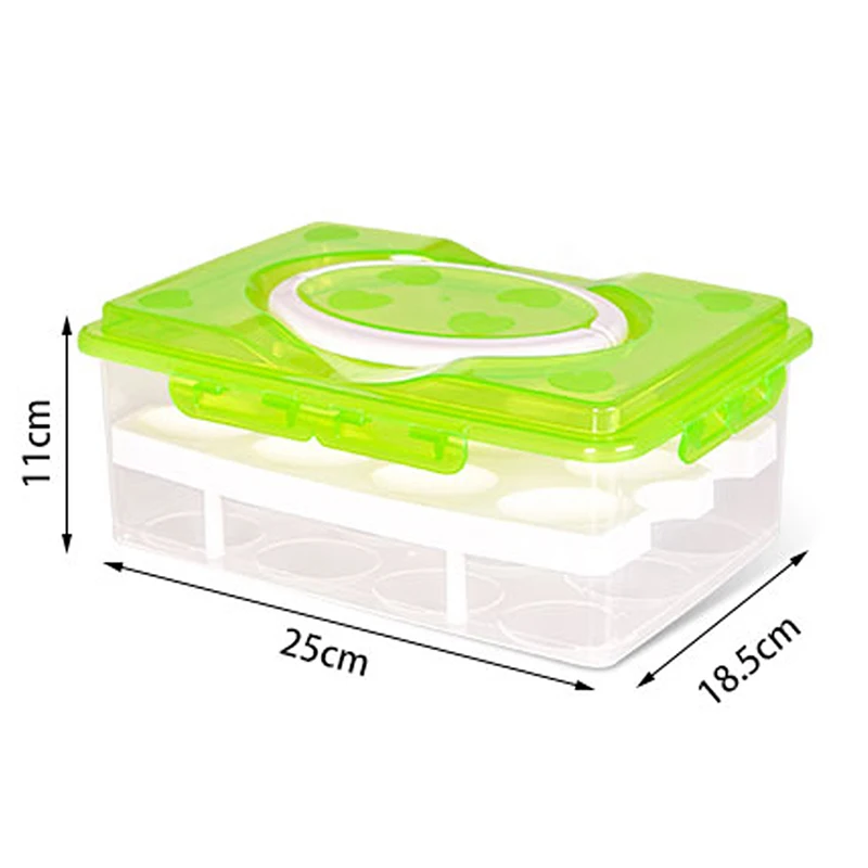 

Egg Rack Storage Box Basket Food Container 3 Colors 2 Layers 24 Hole Plastic