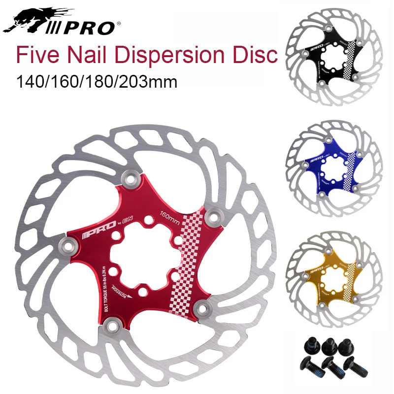 IIIPRO-freno de disco de Rotor de acero inoxidable para bicicleta de montaña, pieza para bicicleta de montaña y carretera, 203mm/180mm/160mm/140mm, 6 pulgadas