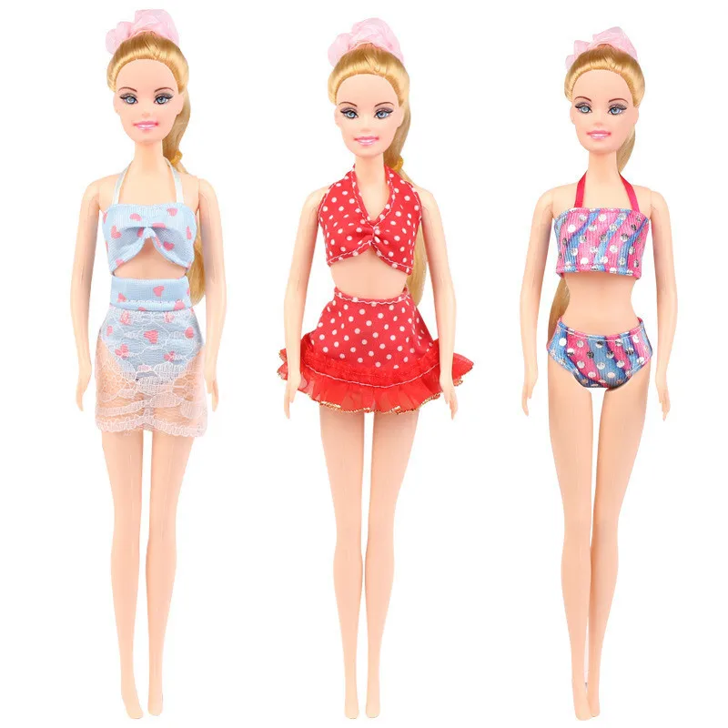 

Summer Beach Swimwear Bikini Outfits Set for 11inches Barbie BJD CD FR SD Kurhn Doll Clothes Dollhouse Role Play Accessories